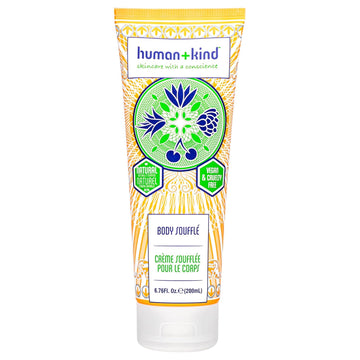 Human+Kind Body Souffle - Light, Fluffy Skin Conditioner For Hydrating And Smoothing Dry Skin - Natural, Vegan Formula With Shea Butter And Apricot Kernel Oil - Light, Fresh Fragrance - 6.76 Oz