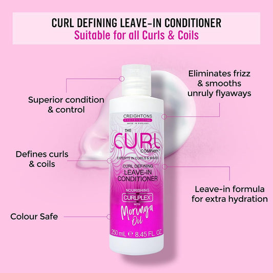 The Curl Company Curl Defining Leave-In Conditioner (250Ml) - Professionally Formulated With Nourishing Curplex With Moringa Oil. Experts In Curls & Waves
