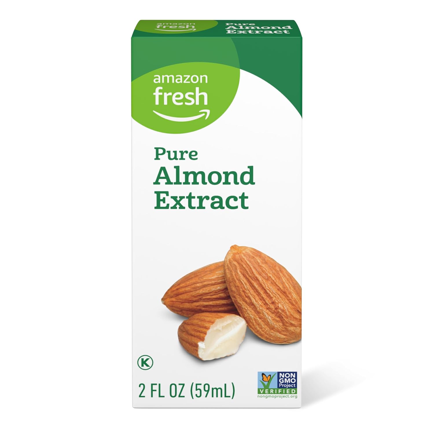 Amazon Fresh, Pure Almond Extract, 2 Fl Oz (Previously Happy Belly, Packaging May Vary)