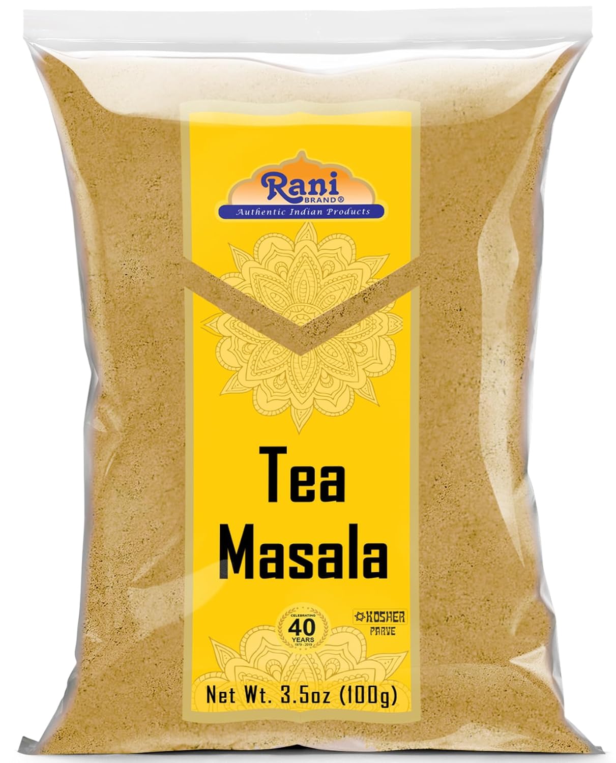Rani Tea (Chai) Masala Indian Spice Blend 3.5Oz (100G) ~ All Natural | Vegan | Gluten Friendly | Salt & Sugar Free | Non-Gmo | No Colors | Indian Origin