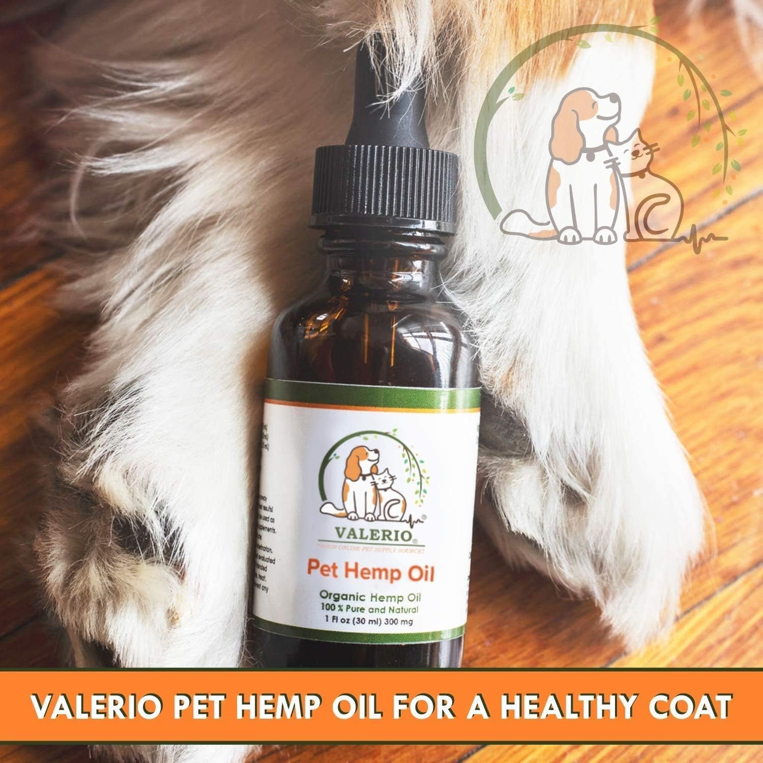 Valerio Pets Hemp Oil for Dogs and Cats - 1 Oz - Hemp Oil Drops with Omega Fatty Acids - Hip and Joint Support and Skin Health (2 Pack - 2 x 1 Oz) : Pet Supplies