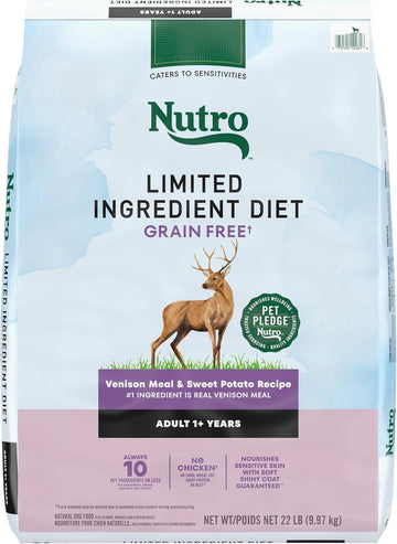 Nutro Limited Ingredient Diet Adult Dry Dog Food, Venison Meal & Sweet Potato Recipe, 22 Lbs