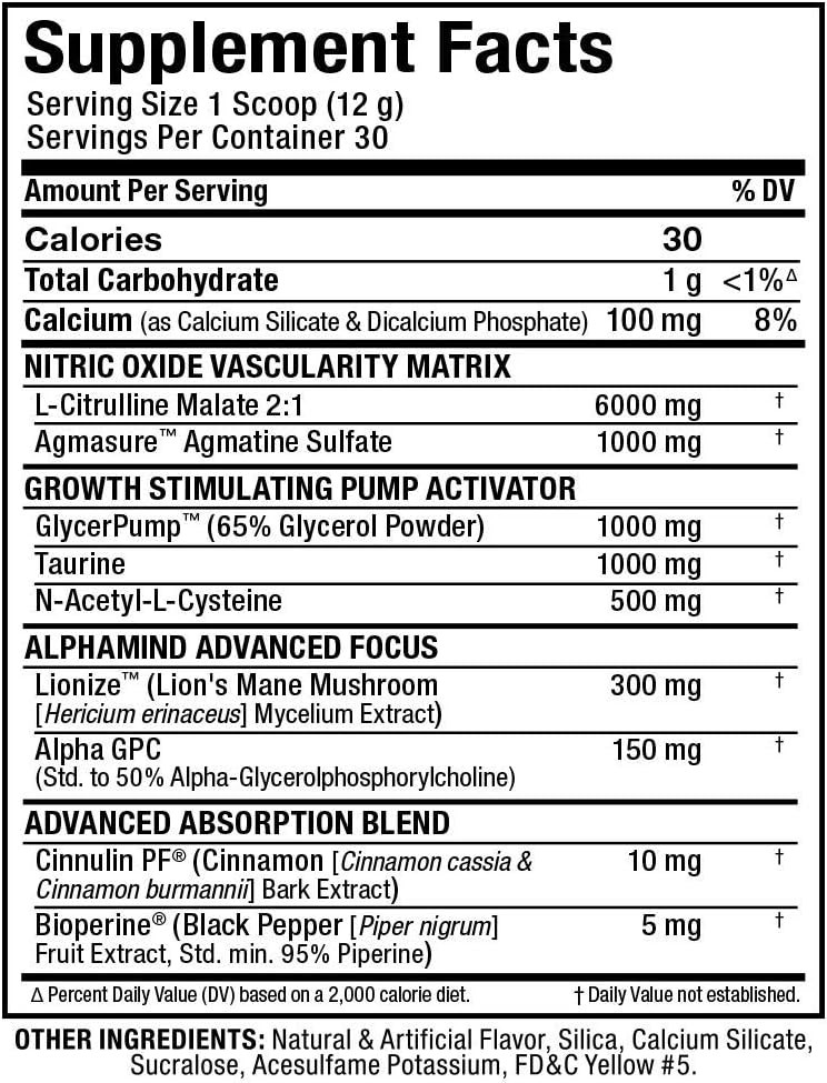 ALLMAX Impact Pump, Blue Raspberry - 360 g - Stim-Free Pre-Workout Formula - Boosts Pumps & Mind-Muscle Connection - with Citrulline Malate & Lion’s Mane - Up to 30 Servings : Health & Household