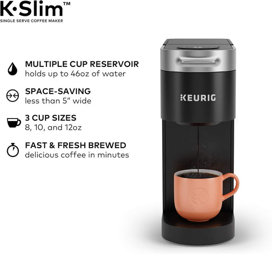 Keurig K-Slim Coffee Maker With Caribou 40 Count Variety Pack Coffee Pods