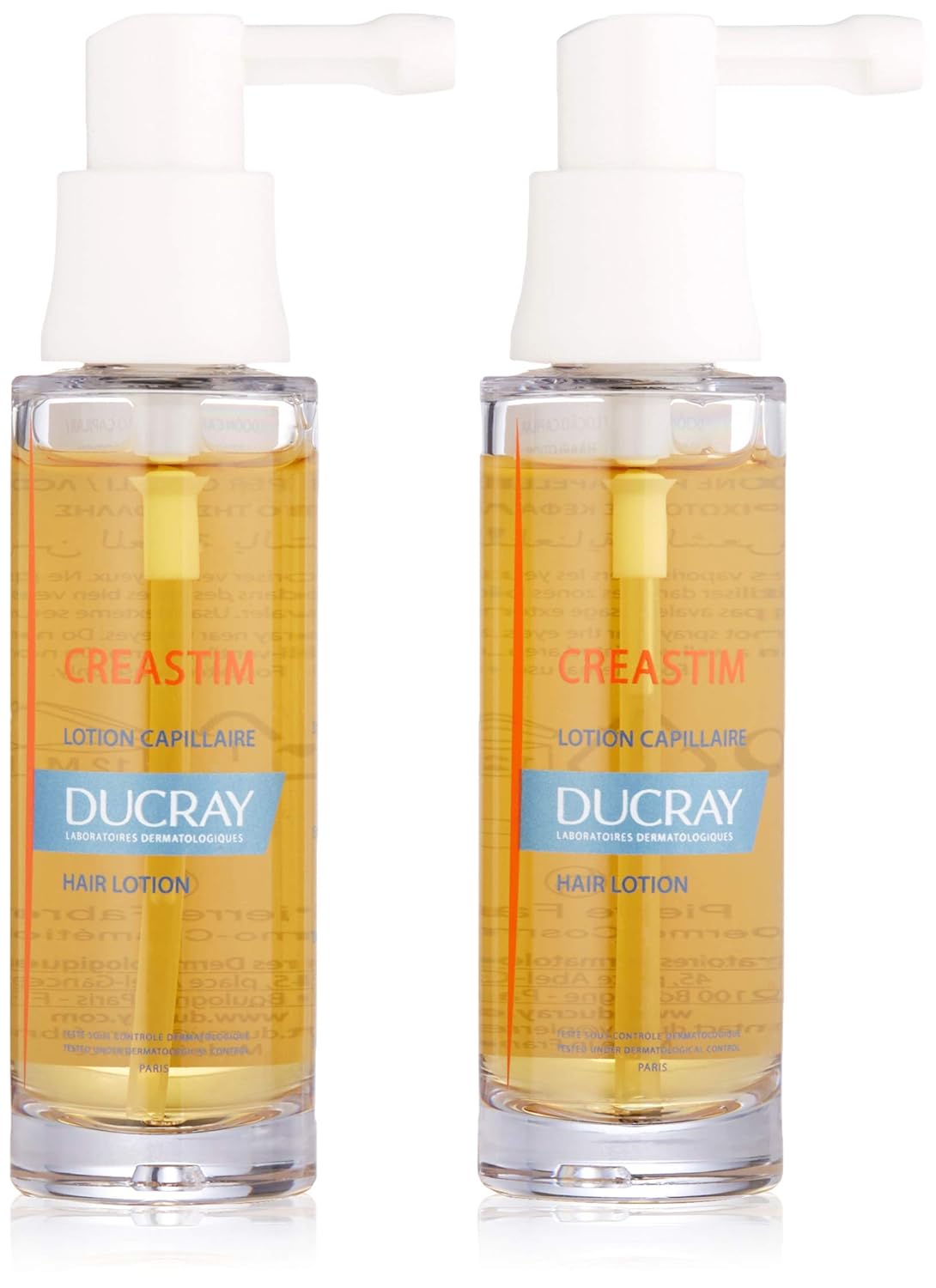 Ducray Creastim Hair Lotion Spray, Men & Women, Strengthening Treatment for Sudden, Reactional Thinnning Hair, 2 x 1 oz