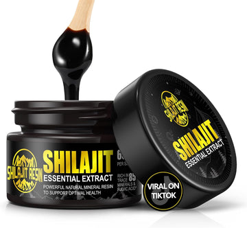 Organic Himalayan Shilajit Resin, 600Mg Gold Grade Maximum Potency Natural Organic Shilajit Resin For Men & Women With 85+ Trace Minerals & Fulvic Acid For Focus & Energy, Immunity - 1.7 Ounce
