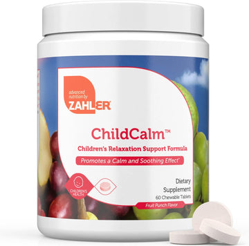 Zahler Childcalm, Kosher Fruit Punch Chewable Magnesium For Kids - Natural Calm, Mood Support, And Relaxation - Calming Kids Magnesium Supplement Childrens Magnesium, 60 Tablets