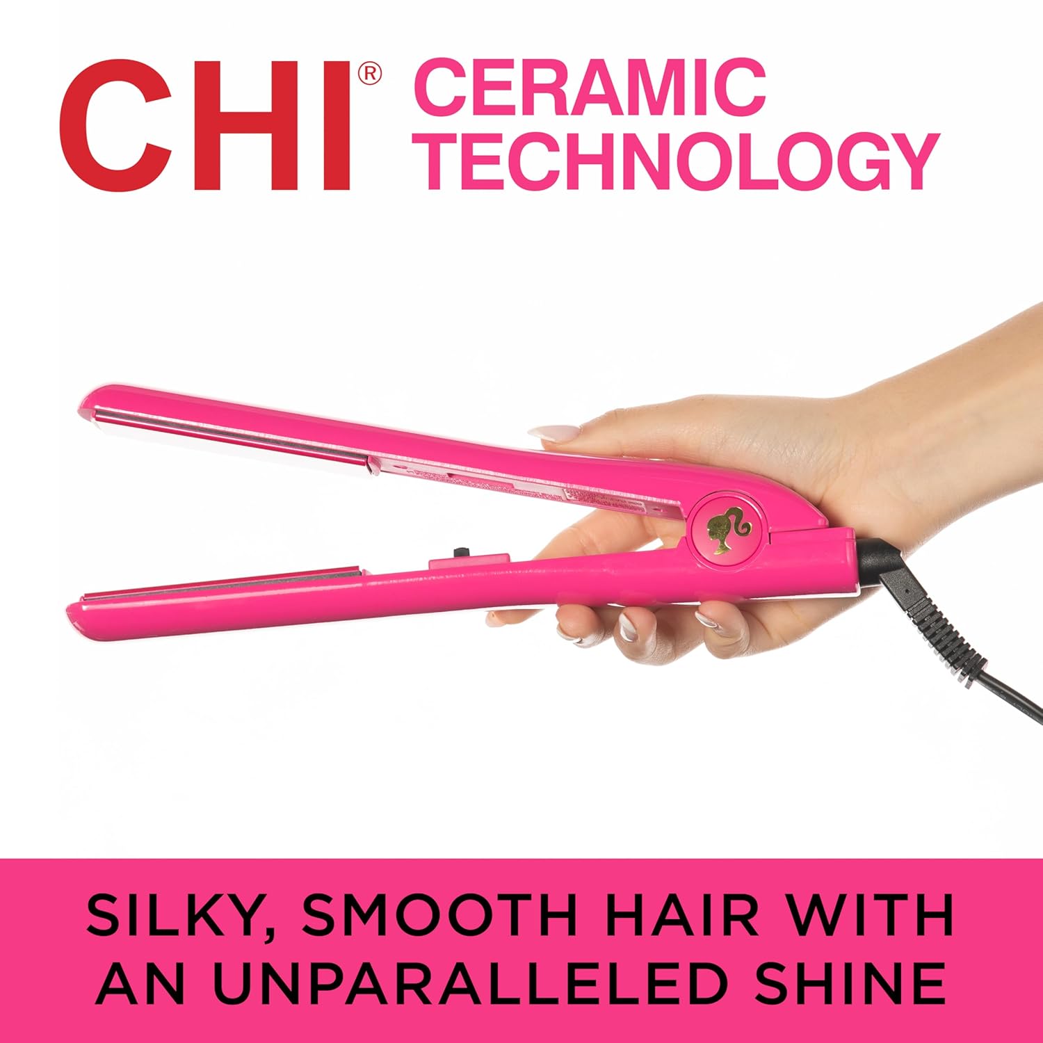 Chi X Barbie 65Th Anniversary Ceramic Flat Iron, Straightener For A Smooth Finish, Adjustable Temperature, 1" Iron : Beauty & Personal Care