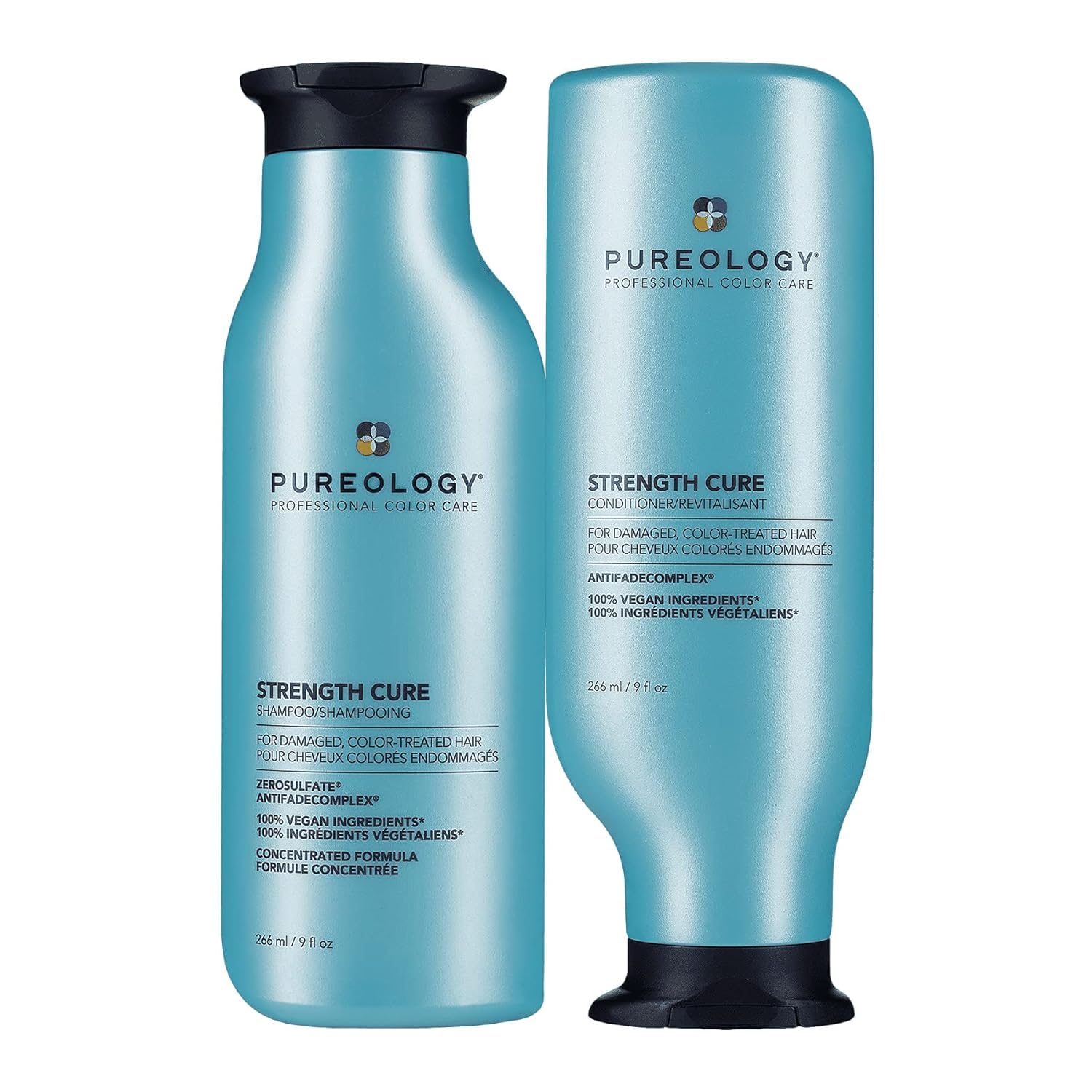 Pureology Strength Cure Damaged Hair Shampoo And Conditioner Set | For Strengthening Color Treated Hair | Sulfate-Free | Vegan | Paraben-Free