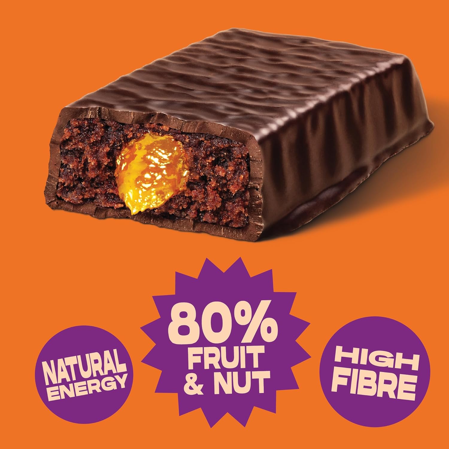 Vive Jammy Jaffa Orange Fruity Nutta Bars – Vegan Fruit & Nut Snack with Real Fruit Jam Filling – 80% Fruit & Nut, Belgian Chocolate Coated, High Fibre, Gluten-Free – Pack of 20 Healthy Snack Bars : Amazon.co.uk: Grocery