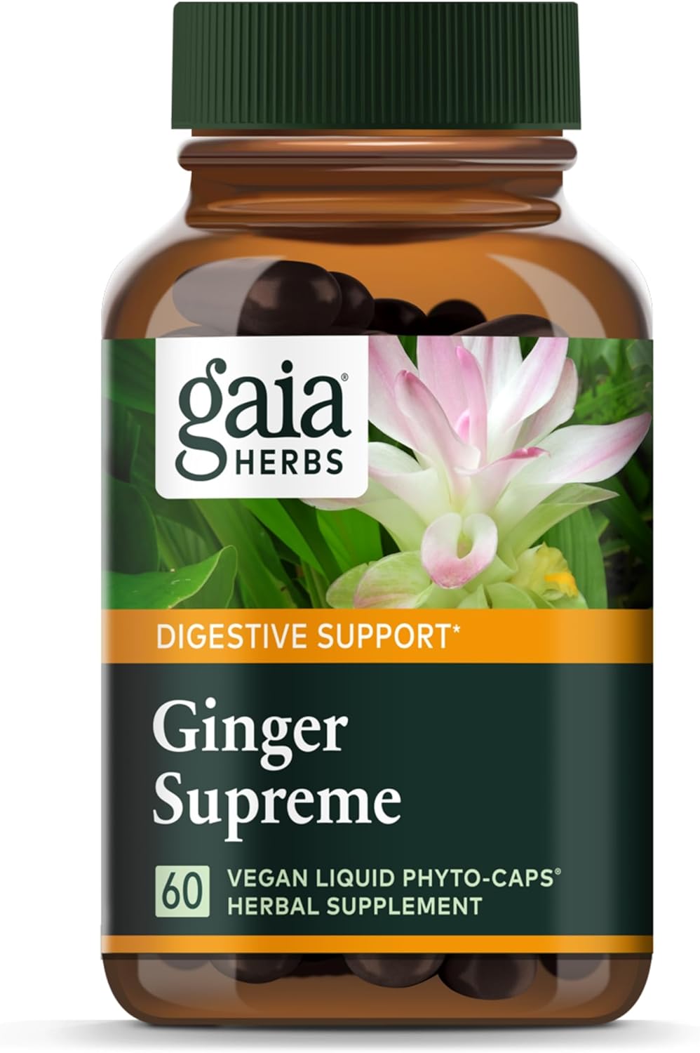 Gaia Herbs Ginger Supreme - Supports Healthy Digestion And Relieves Occasional Nausea - With Organic Ginger Root And Turmeric Root - 60 Vegan Liquid Phyto-Capsules (60-Day Supply)