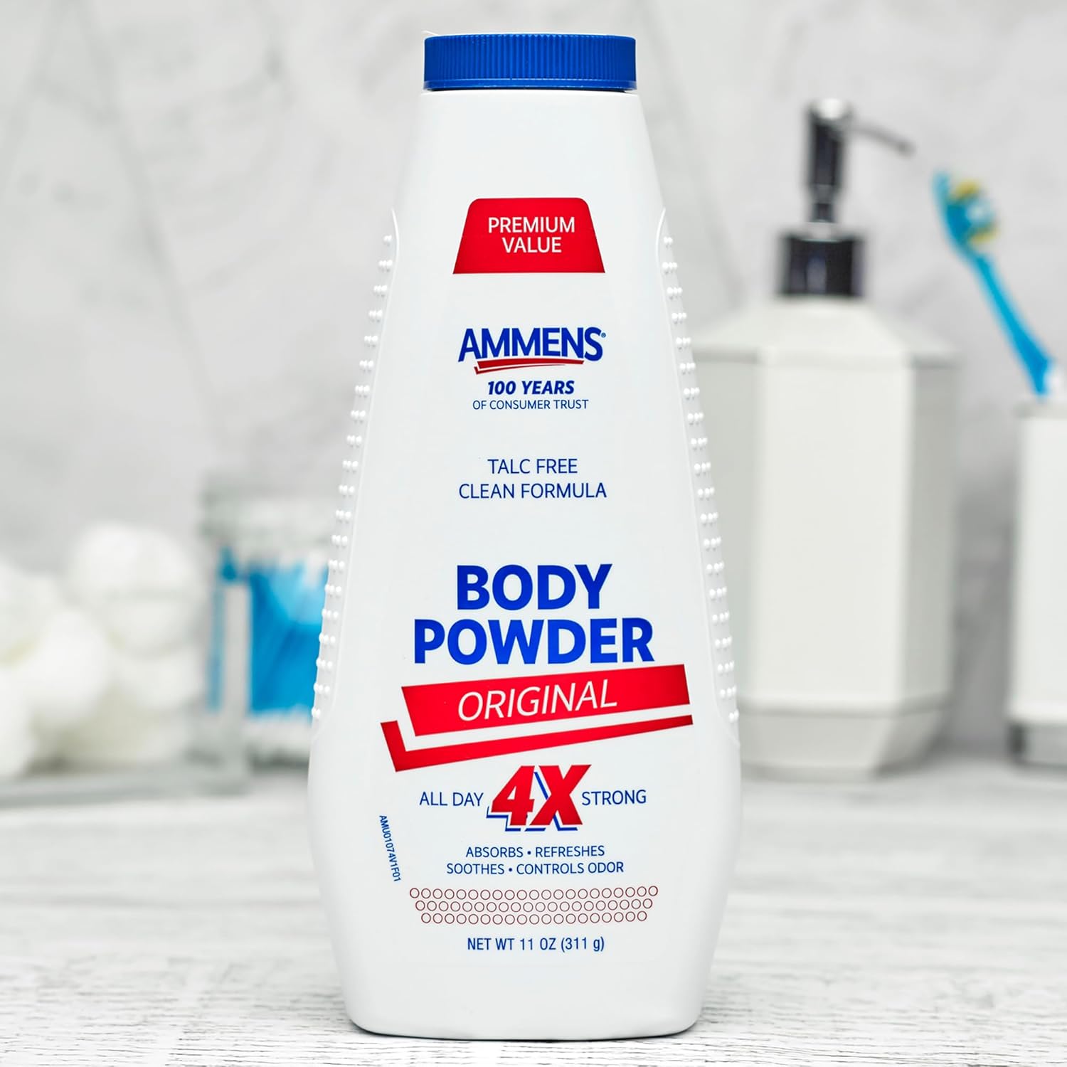 Ammens Original Body Powder - Talc Free Body Powder With Naturally Derived Cornstarch - Free From Dye And Parabens - Soothes Itchy Skin - 11 Oz