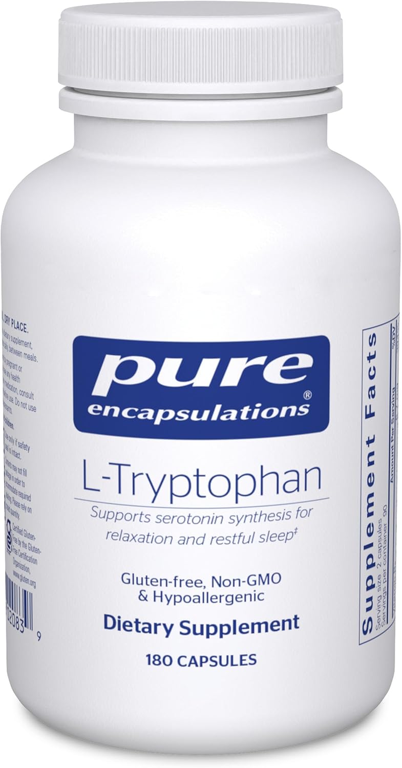 Pure Encapsulations L-Tryptophan | Amino Acid Supplement For Relaxation, Serotonin Support, Pms, And Sleep* | 180 Capsules