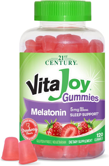 21st Century Vitajoy Melatonin Gummies, Multi, Strawberry, 120 Count