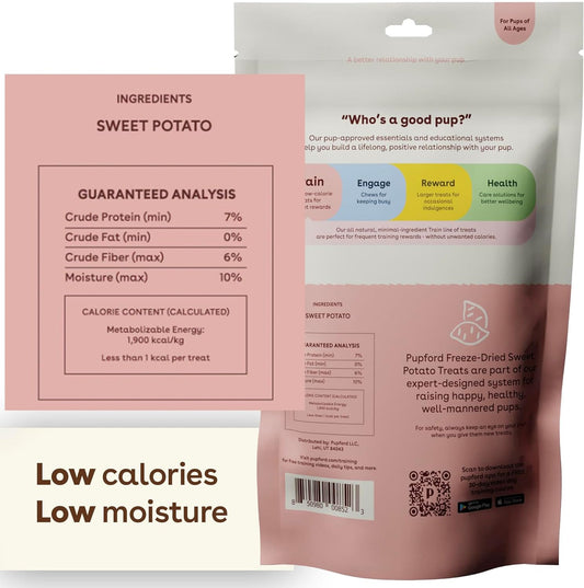 Pupford Freeze Dried Training Treats For Dogs & Puppies, 450+ One Ingredient Bites (Sweet Potato, 4 Oz)