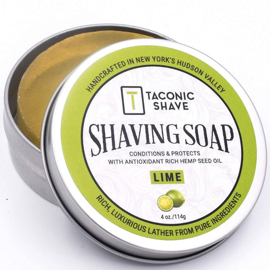 Taconic Shave Bay Rum Scent Shaving Soap – Warm Spiced Aroma – Barbershop Quality Lather Puck With Coconut & Olive Oils – Classic Wet Shave – Made In Usa