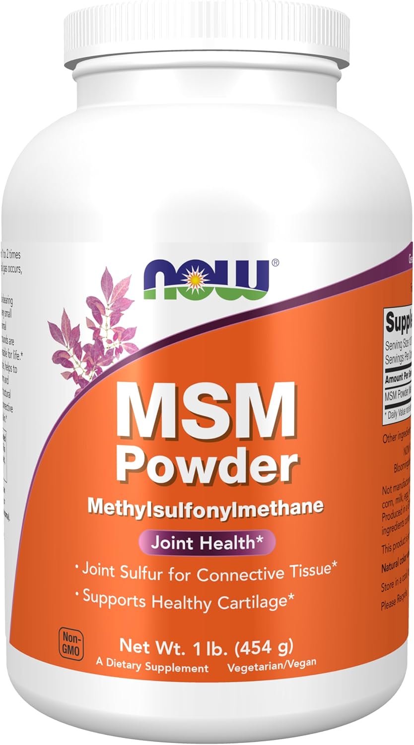 Now Foods Supplements, Msm (Methylsulfonylmethane) Powder, Supports Healthy Cartilage*, Joint Health*, 1-Pound