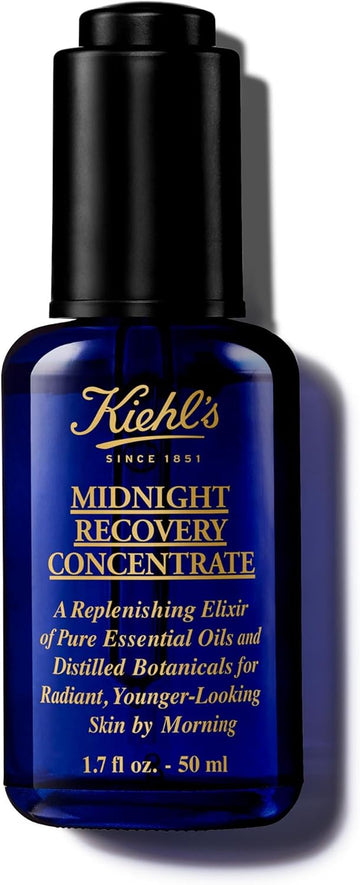 Kiehl'S Midnight Recovery Concentrate Moisturising Face Oil, Restores Skin Radiance Overnight, 99.4% Natural Origin Formula, 50Ml