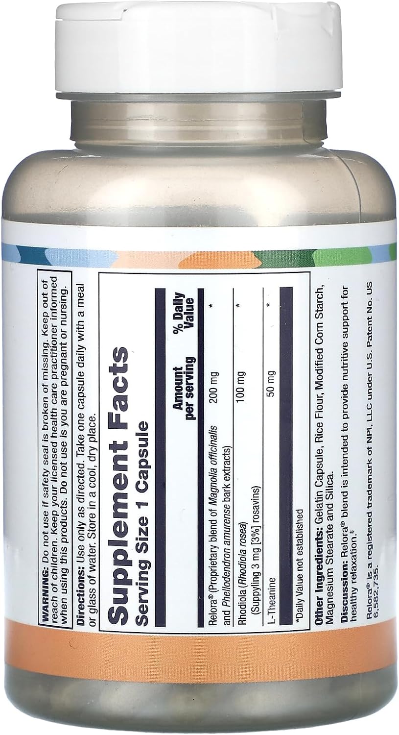 Lifetime Calm & Calmer Anti-Stress Formula | W/Rhodiola Rosea & Relora | To Help Ease & Calm Mind | Energy & Focus | 60 Capsules : Health & Household