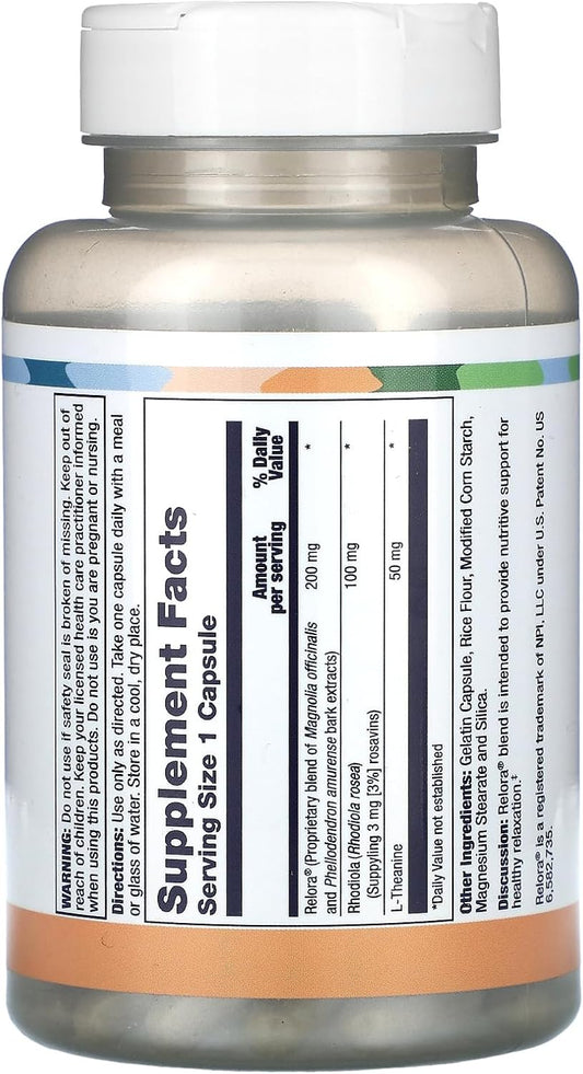 Lifetime Calm & Calmer Anti-Stress Formula | W/Rhodiola Rosea & Relora | To Help Ease & Calm Mind | Energy & Focus | 60 Capsules : Health & Household