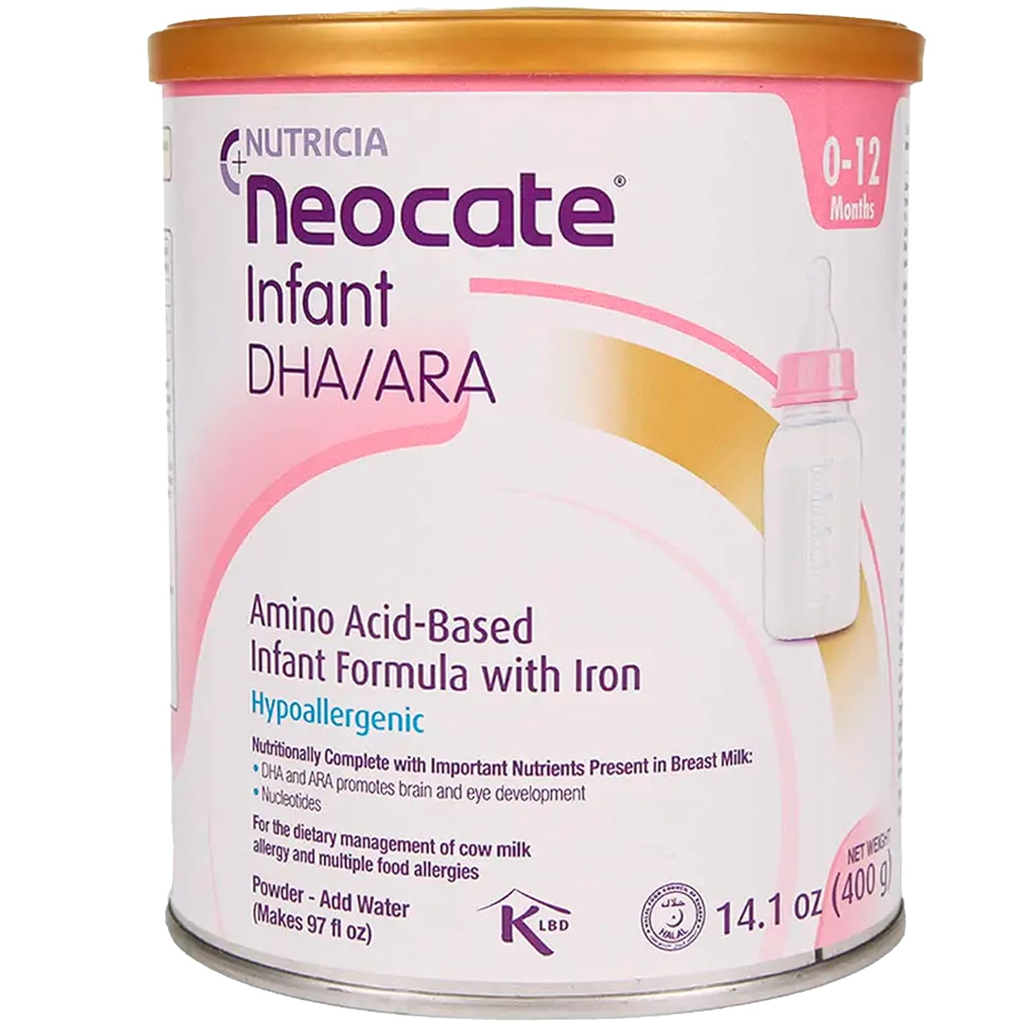 Neocate Infant - Hypoallergenic, Amino Acid-Based Baby Formula With Dha/Ara - 14.1 Oz Can (Pack Of 1)