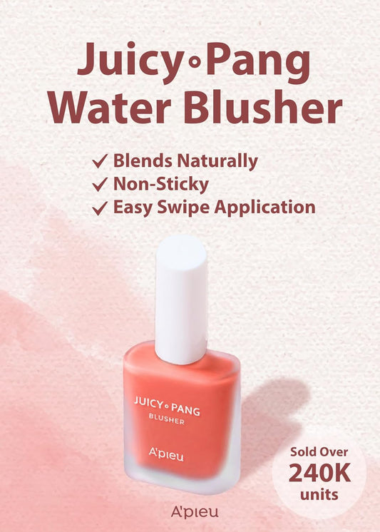 A'Pieu Juicy-Pang Water Blusher (Cr01 - Peach) Korean Liquid Blush For Cheeks K Beauty Makeup