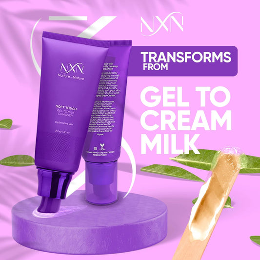 Nxn Gel-To-Milk Facial Cleanser - Gentle, Daily Face Wash, For Hydrating Dry And Sensitive Skin, Fresh Scent, 2 Fl Oz