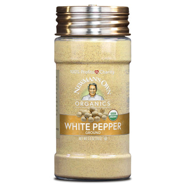 Newman'S Own Organic Ground White Pepper; Perfect For Sauces, Creamy Soups, Usda Certified Organic, Non-Gmo, Kosher, 2.5 Oz. Bottle