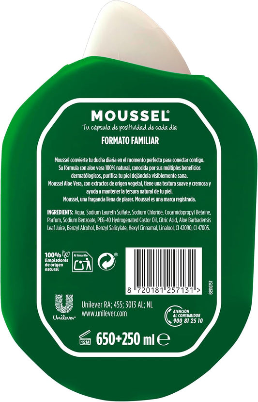 No Brand Moussel Gel Ducha Aloe Vera 650 + 250 Ml / 8