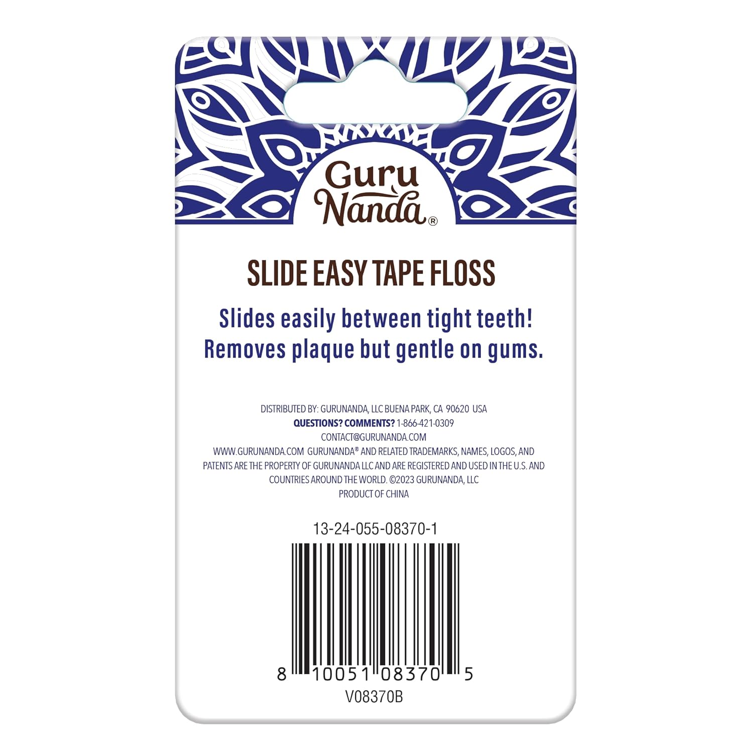 GuruNanda Dental Floss - Slide Easy Tape Thread for Teeth Flossing- Mint Flavored - 55 Yards : Health & Household