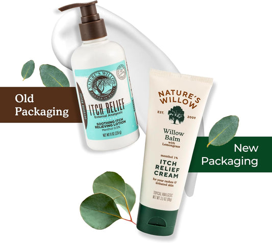 Nature's Willow Itch Relief Lotion with White Willow Bark for Soothing Skin | Natural Anti Itch Lotion Provides Relief from Bug Bites, Rash, Sunburn and More | Made with Essential Oils | 3.5oz (3)