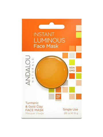 Andalou Naturals Instant Luminous Turmeric & Gold Clay Mask Pod, 0.28 Ounce