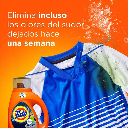 Tide Plus Febreze Sport Odor Defense He Turbo Clean Liquid Laundry Detergent, 84 Fl Oz, 54 Loads