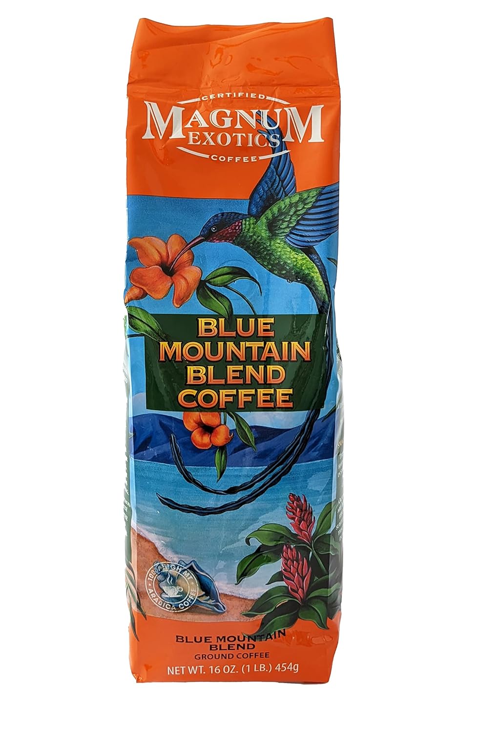 Magnum Exotics Coffee, Blue Mountain Coffee Blend - Medium-Light Roast, Ground Coffee, Made From 100% Arabica Bean Coffee, Rich & Smooth Flavor, Fresh Roast - Blue Mountain Blend, (Pack Of 1)