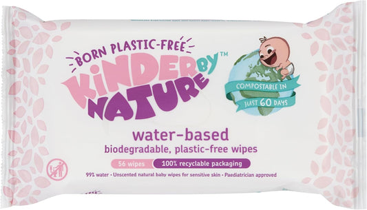 Jackson Reece, Kinder By Nature Water-Based Wipes - 12 Pack (Suitable For Sensitive & Eczema Prone Skin + 99% Water, 100% Biodegradable & Compostable, 100% Recyclable + Vegan)
