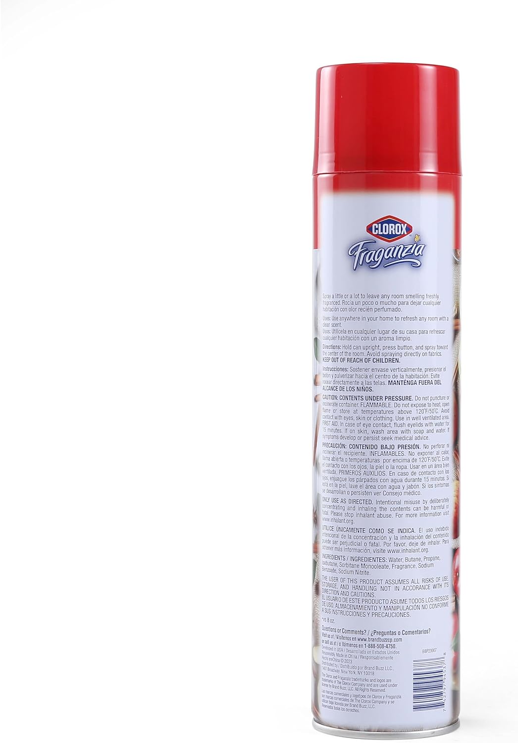 Clorox Fraganzia Aerosol Air Freshener in Apple Cinnamon Scent, 20oz Bonus Size | Long-Lasting Air Freshener Spray | 20 Oz Bonus Size | Room Air Freshener : Automotive