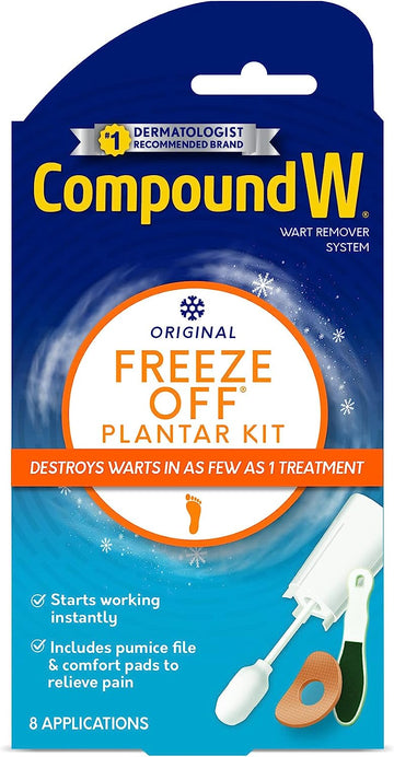 Compound W Freeze Off Plantar Wart Remover Kit, 8 Applications,1 Count (Pack of 1)