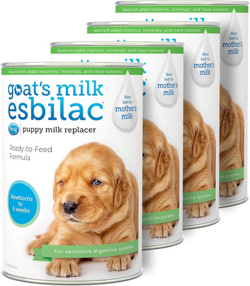 Pet-Ag Goat’S Milk Esbilac Liquid - 11 Oz, Pack Of 4 - Ready-To-Feed Puppy Formula With Vitamins, Minerals, And Trace Nutrients For Puppies Newborn To Six Weeks Old - For Sensitive Digestive Systems