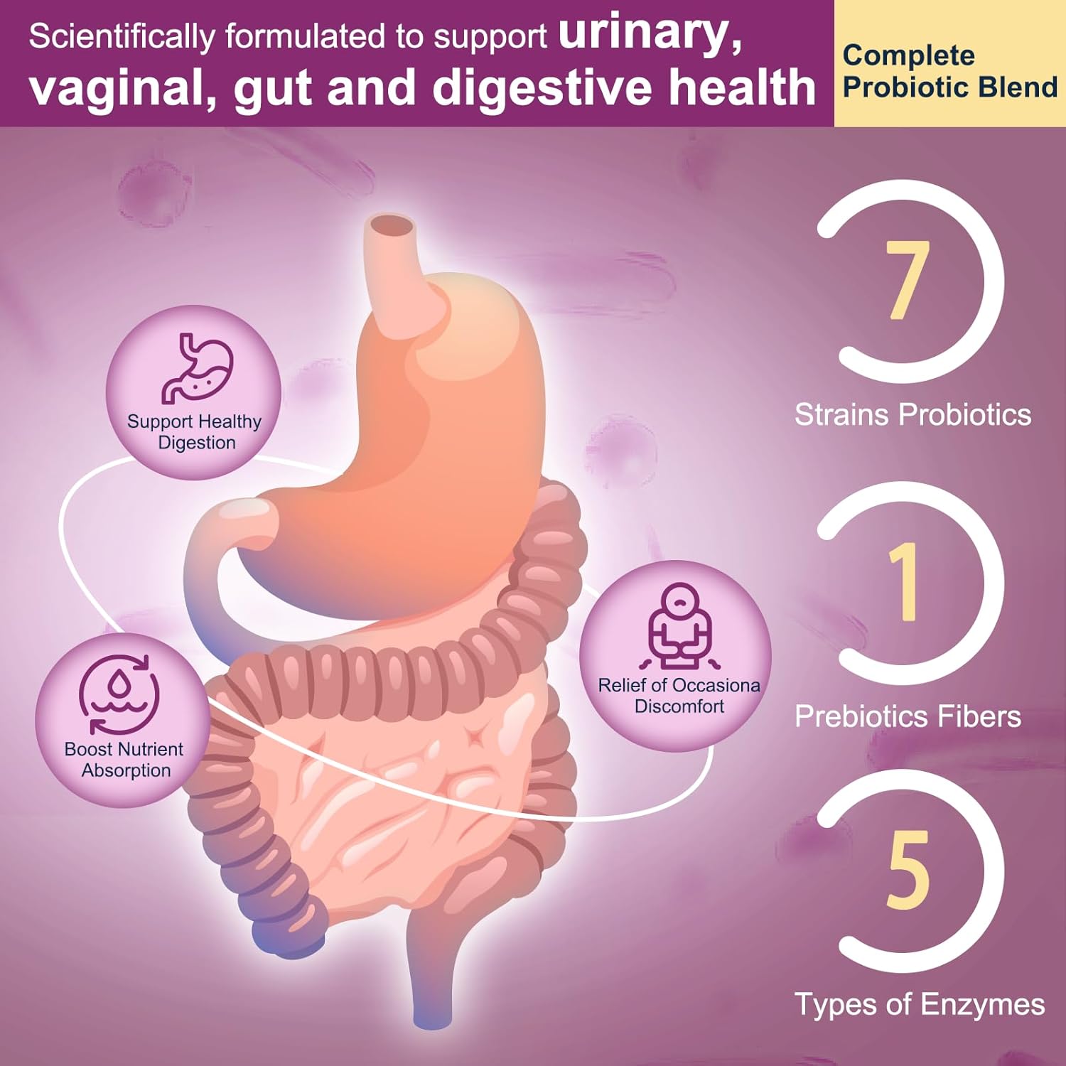 Drfoster Urinary Tract Health For Women, Vaginal Probiotics For Women Ph Balance With D-Mannose, Cranberry, Probiotics And Prebiotics For Digestive Helath 90 Veggie Capsules : Health & Household