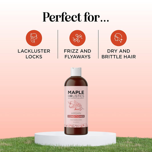 Nourishing Argan Oil Conditioner - Sulfate Free For Damaged Hair, Enhanced Shine, Volume And Frizz Control