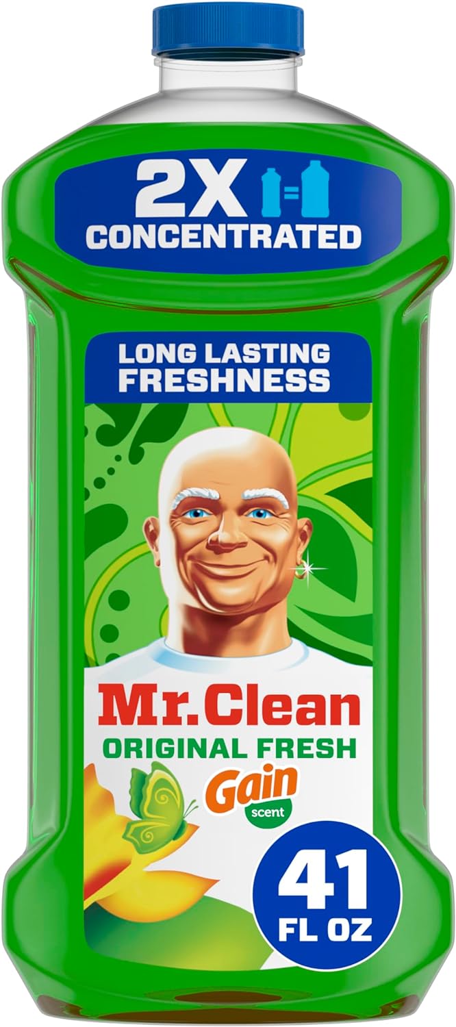 Mr. Clean 2X Concentrated Multi Surface Cleaner With Gain Original Scent, All Purpose Cleaner, 41 Fl Oz