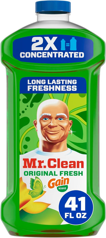 Mr. Clean 2X Concentrated Multi Surface Cleaner With Gain Original Scent, All Purpose Cleaner, 41 Fl Oz