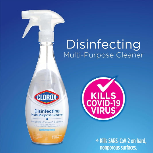 Clorox Disinfecting Multi-Purpose Cleaner Starter Kit, Household Essentials, One Reusable Spray Bottle Plus 2 Refills