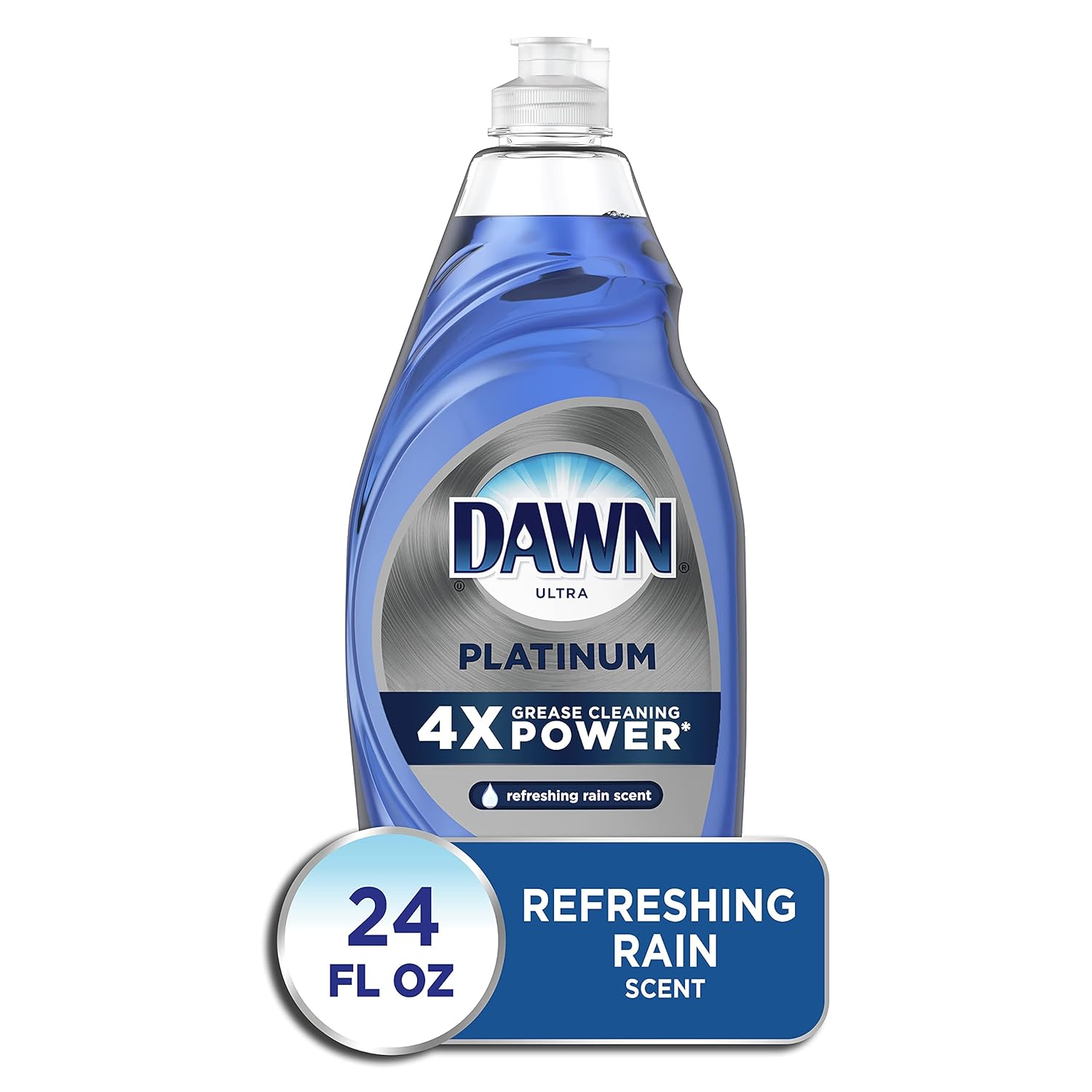 Dawn Platinum Dishwashing Liquid Dish Soap, Refreshing Rain Scent, 24 Fl Oz