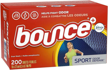 Tide Bounce Fabric Softener Dryer Sheets With Febreze Freshness, Sport Odor Defense, 200 Count