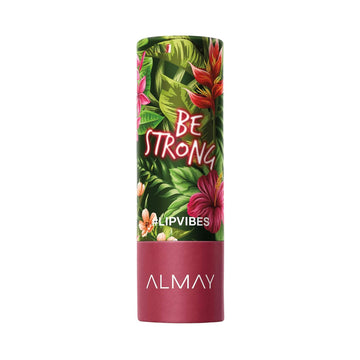 Almay Lip Vibes Lipstick With Vitamin E Oil & Shea Butter, Matte Finish, Hypoallergenic, Be Strong, 0.14 Oz