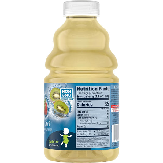 Gerber Water & Fruit Toddler Juice Blend, Strawberry Kiwi, 32 Ounce Bottles (Pack Of 6)