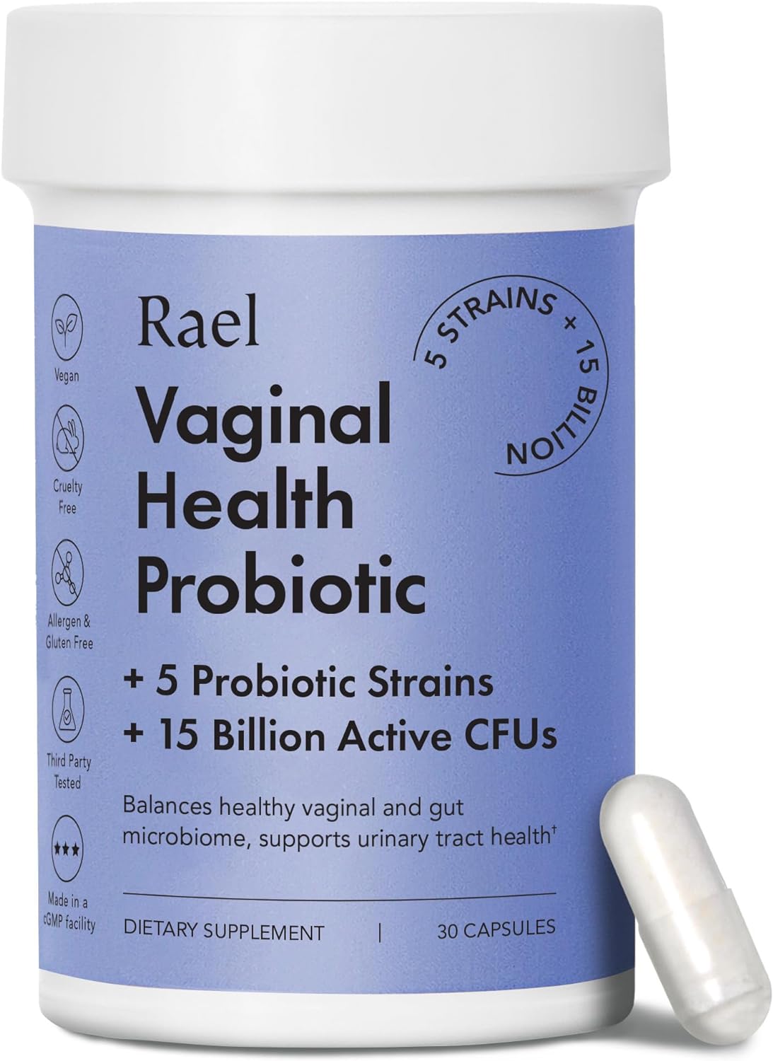 Rael Probiotics for Women - Supplements, Digestive Enzymes, Prebiotics, pH Balance, Vaginal Odor & Flora, Urinary Tract & Gut Health (30 Day Supply)