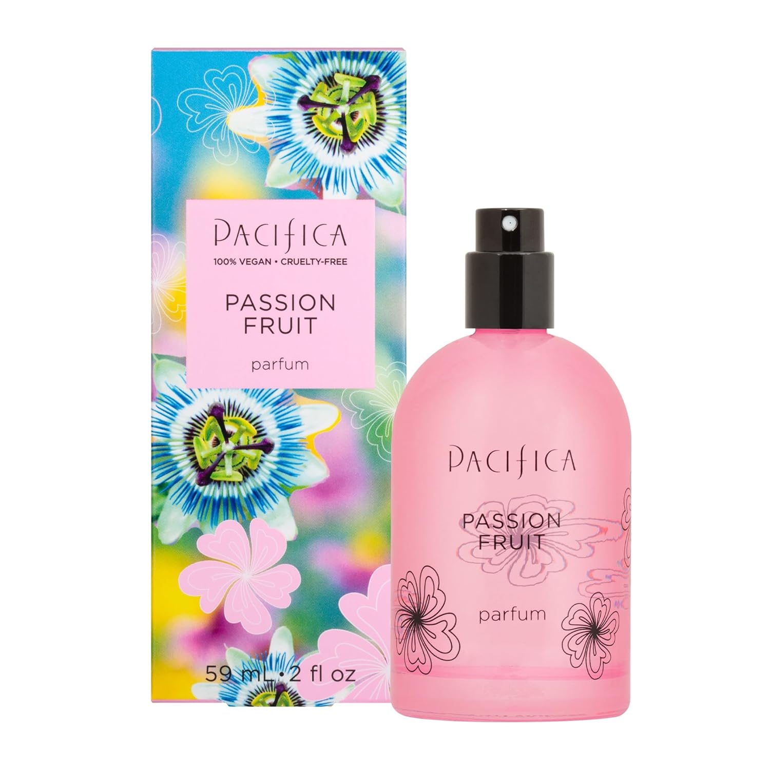 Pacifica Beauty Passion Fruit Spray Perfume, Fragrances, Joy, Pineapple, Orange Blossom, Vanilla, Sandalwood, Bergmont, Perfume Spray, Clean Perfume, Parfum, Eau De Toilette, Vegan, 2 Fl Oz (1 Count)