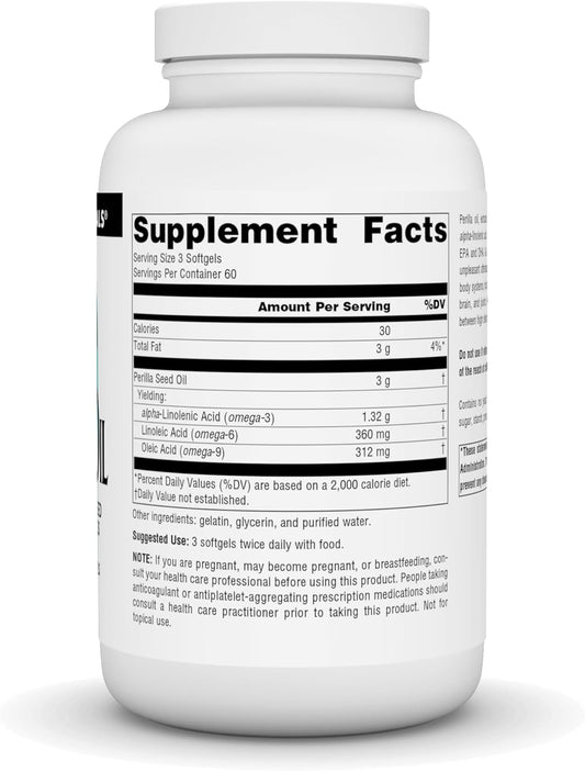 Source Naturals Perilla Oil, Source Of Plant-Based Omega-3 Fatty Acids, 1000 Mg- 180 Softgels